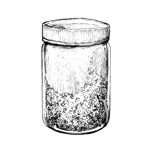 substrate jar with mycelium