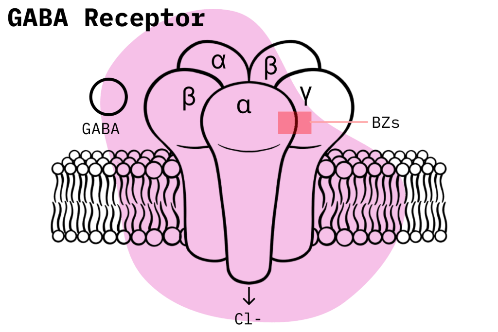 Chemical structure of the benzodiazepine (Flunitrazepam) that, together