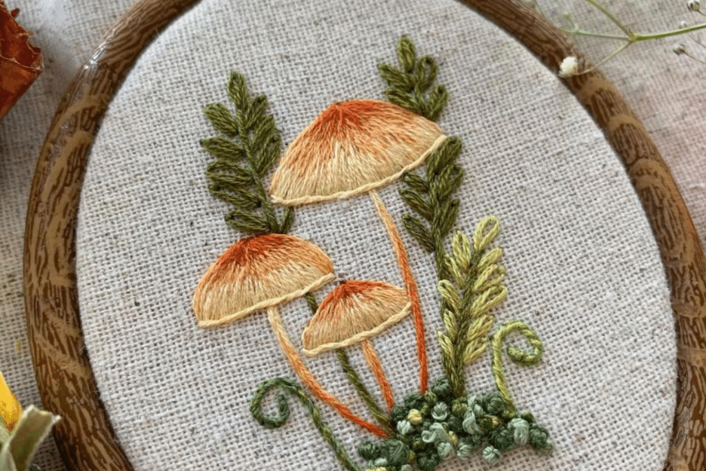 Embroidery Stencil #107, Mushrooms - A Threaded Needle