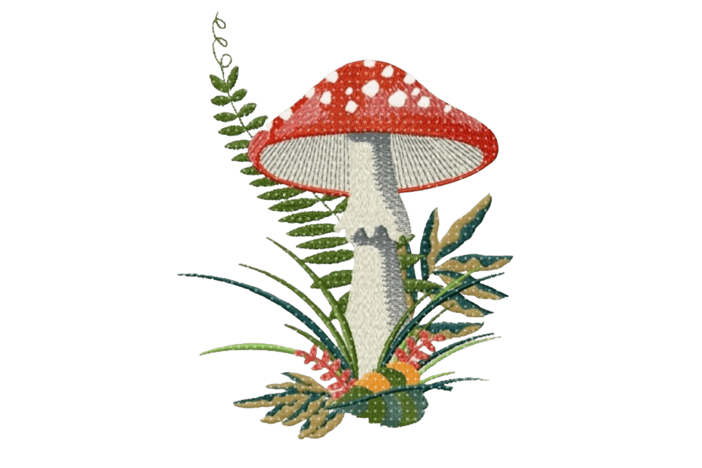 Embroidery Stencil #107, Mushrooms - A Threaded Needle